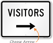 Visitors Sign with Arrow