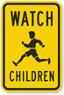 Watch Children (With Graphic) Sign