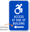 Access At Side Of Building Sign (Arrow)