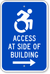 Access At Side Of Building Sign (Right Arrow)