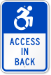 Access In Back Sign (with Graphic)