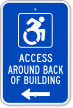 Access Around Back Of Building Left Arrow Sign