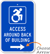Access Around Back Of Building Parking Sign