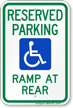 Accessible Ramp At Rear Parking Sign