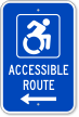 Accessible Route Sign (with Left Arrow) (with Graphic)