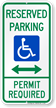 Reserved Parking Permit Required Sign
