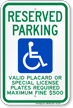 Hawaii Reserved Accessible Parking, Licence Required Sign