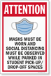 Attention Muat Wear Mask and Social Distance in Student Pick-Up Drop-Off Panel