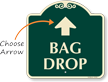 Designer Bag Drop Sign with Arrow