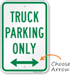 Truck Parking Only Sign with Arrow
