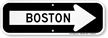 Boston City Traffic Direction Sign