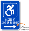 Access At Side Of Building Sign with Updated ISA Symbol