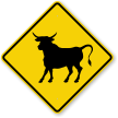 Bull Crossing Sign