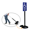 14" Diameter Cast Iron Sign Stand (with bolts, nuts & wheel attachement) for signs up to 18" x 18"