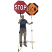 Crossing Guard Stop Slow Paddle With Pole