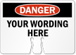 Custom Cone Top Warning Sign Danger Your Wording Here