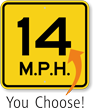 Custom Speed Limit Sign, Choose Own M.P.H