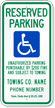 Custom Tennesse Handicap Reserved Parking Sign