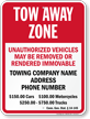 Custom Connecticut Tow-Away Sign