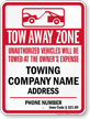 Custom Iowa Tow Away Sign