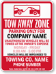 Custom Tennessee Tow-Away Sign