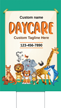 Custom Vertical Daycare Add Name Contact Number