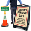 Customer Parking Only Unauthorized Vehicles Towed Sign