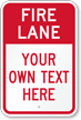 Customizable Fire Lane Warning Message Sign