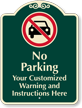 Customizable No Parking Signature Sign with Graphic