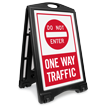 Dont Enter, One-Way Traffic Portable Sidewalk Sign