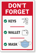 Don't Forget Keys Wallet Mask Panel