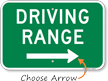 Driving Range Golf Course Directional Sign