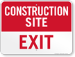 Exit Construction Site Sign
