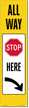 FlexPost All Way Stop Here Reflective Adhesive Decal