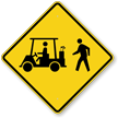 Golf Cart And Pedestrian Crossing Sign