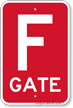 Gate F Gate ID Sign