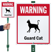 Warning Guard Cat LawnBoss™ Signs