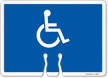 Handicapped Symbol Cone Top Warning Sign
