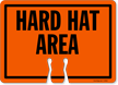 HARD HAT AREA Cone Top Warning Sign