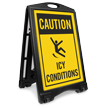 Caution Icy Conditions A Frame Portable Sidewalk Sign Kit