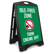 Idle Free Zone, Turn Engine Off Portable Sidewalk Sign