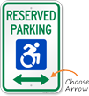 Directional Reserved Parking Sign with Updated ISA Symbol