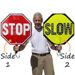 Stop slow paddle with LED lights and fluorescent yellow for slow