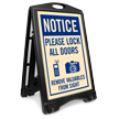 Lock All Doors Remove Valubles Sidewalk Sign Kit