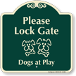 Lock Gate, Dogs At Play Signature Sign