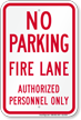 No Parking, Fire Lane Sign