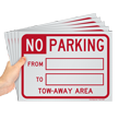 No Parking From To Tow Away Area Sign