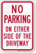 No Parking On Driveway Sign