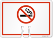 No Smoking Symbol Cone Top Warning Sign