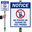 No Texting Or Talking On Cell Phones Sign